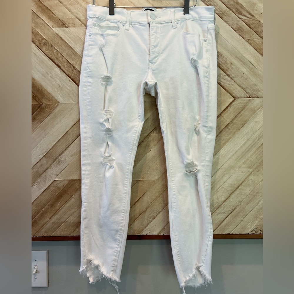 Express Distressed white jeans